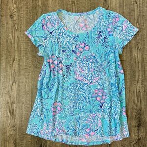 Lilly Pulitzer Blue and Pink Short Sleeve Tee